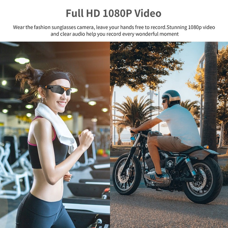 Olyyra Camera Sunglasses with Built-In Video Recorder – Hands-Free Recording, 4–5 Hour Battery, UV Protection & Plug-and-Play Design for Travel, Sports & Events