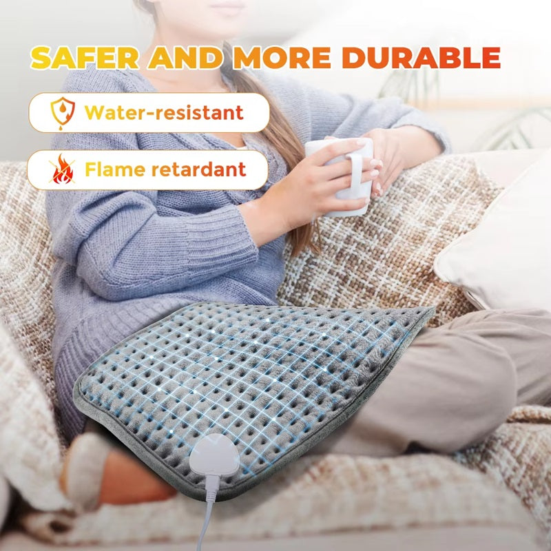 Olyyra Infrared Electric Heating Pad – 9 Adjustable Heat Settings (28–51°C), Moist & Dry Therapy, 0.5–2H Timer, Soft Micro-Plush | Back, Knee, Shoulder & Period Pain Relief