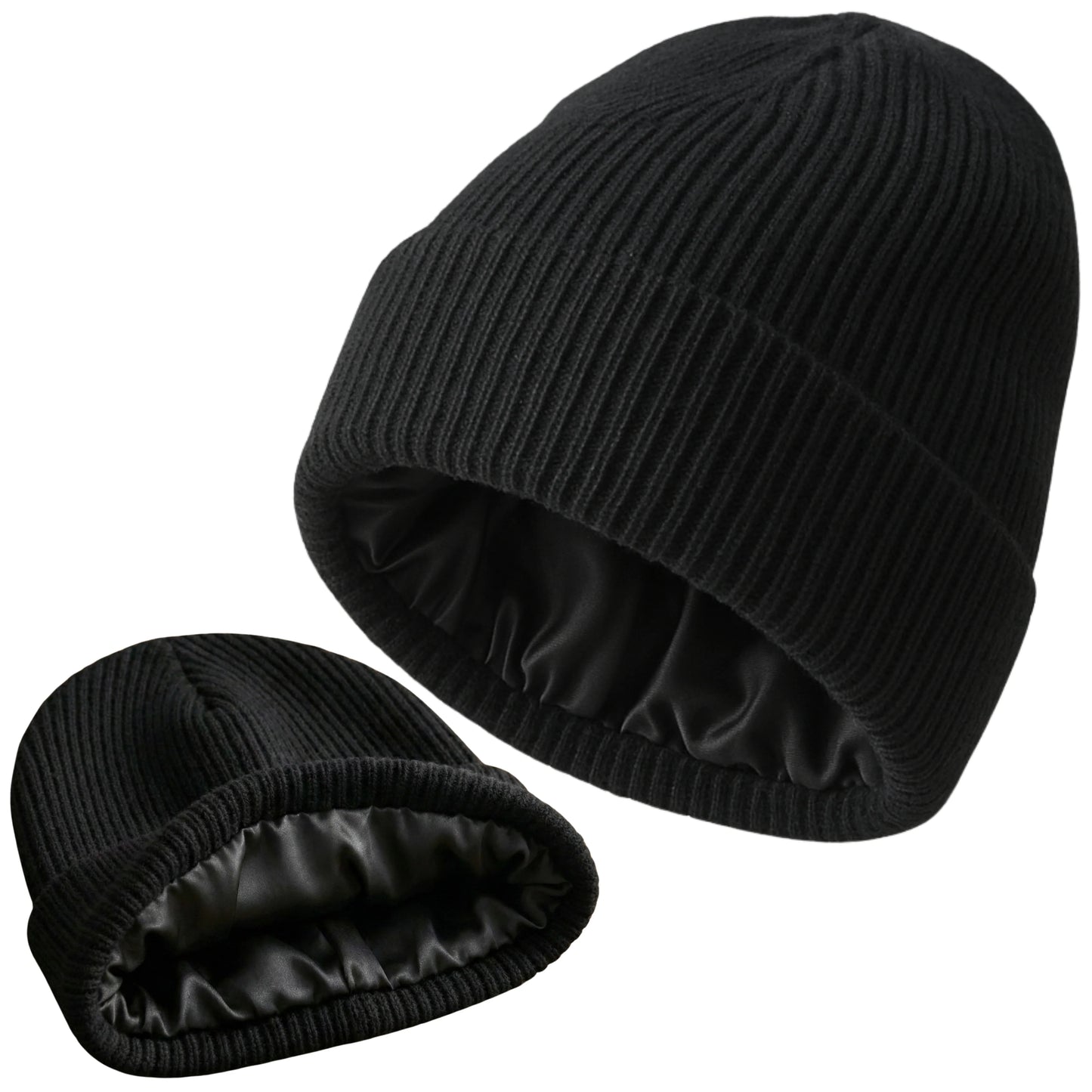 Silk-Lined Knit Beanies