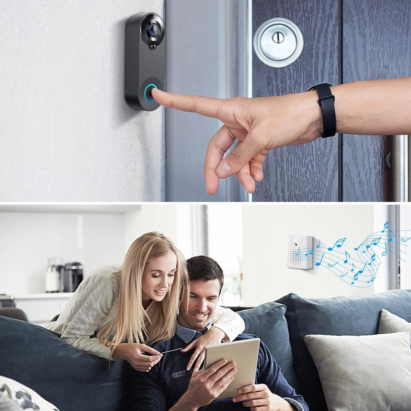 Olyyra Wireless WiFi Video Doorbell – 1080p HD, 166° Wide Angle, PIR Motion Detection, 4400mAh 3-Month Battery, Two-Way Audio, Tuya App | Wired-Free Smart Home Security