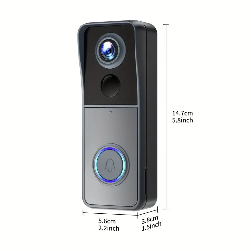 Olyyra Wireless WiFi Video Doorbell – 1080p HD, 166° Wide Angle, PIR Motion Detection, 4400mAh 3-Month Battery, Two-Way Audio, Tuya App | Wired-Free Smart Home Security