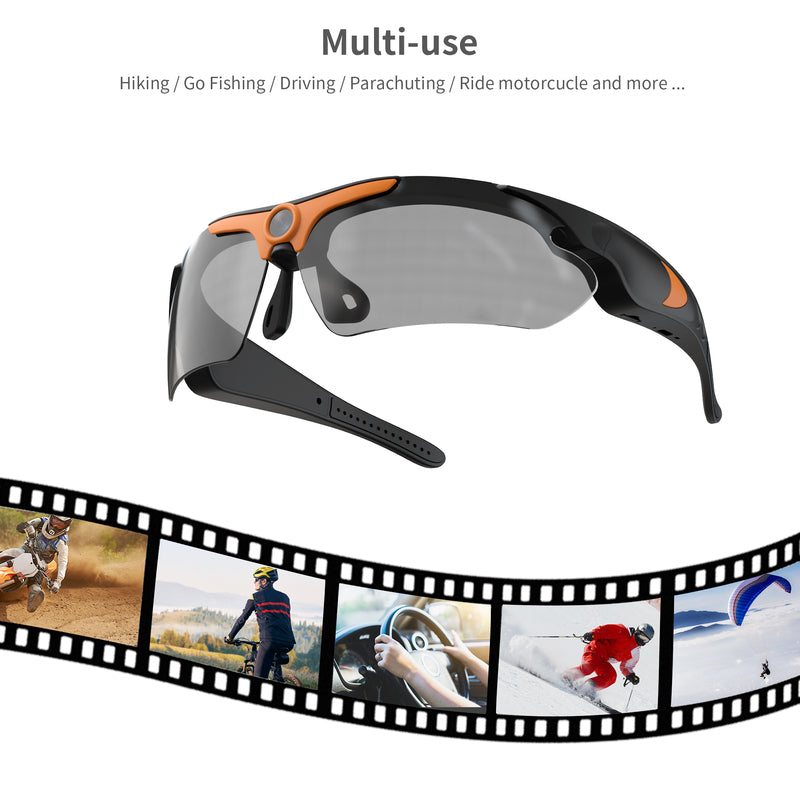 Olyyra Camera Sunglasses with Built-In Video Recorder – Hands-Free Recording, 4–5 Hour Battery, UV Protection & Plug-and-Play Design for Travel, Sports & Events