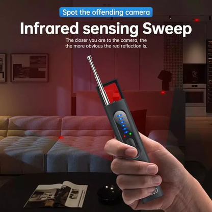 Olyyra Advanced Hidden Camera & GPS Detector – Military-Grade RF Detection, 1MHz–6.5GHz Range, 25-Hour Battery, 6 Sensitivity Levels for Hotel, Airbnb & Travel Privacy
