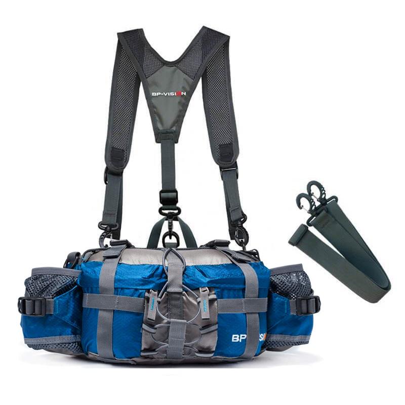 Olyyra Outdoor Hiking Hip Bag – 5L Waterproof Nylon Waist Pack with Dual Bottle Holders & 3 Carry Styles for Trail, Running & Travel
