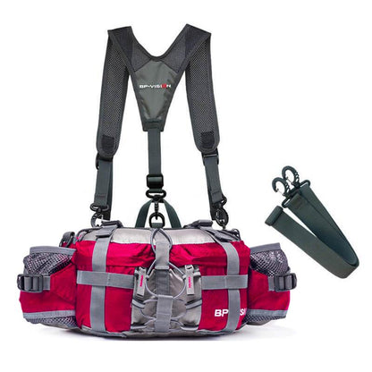 Olyyra Outdoor Hiking Hip Bag – 5L Waterproof Nylon Waist Pack with Dual Bottle Holders & 3 Carry Styles for Trail, Running & Travel
