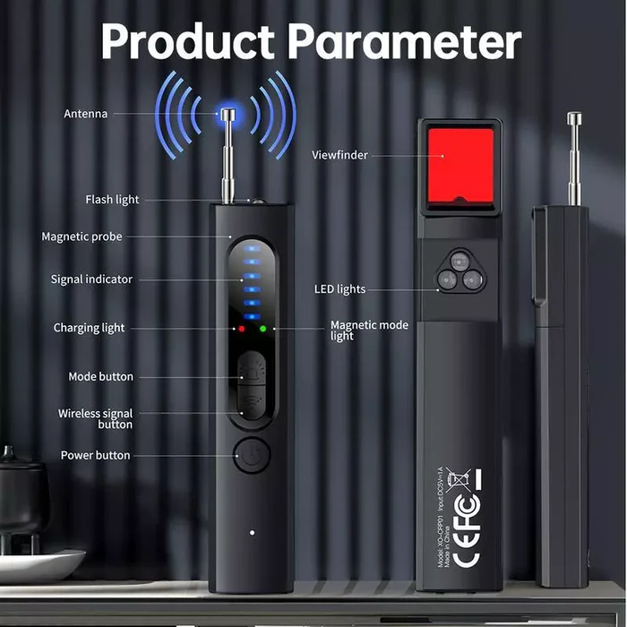 Olyyra Advanced Hidden Camera & GPS Detector – Military-Grade RF Detection, 1MHz–6.5GHz Range, 25-Hour Battery, 6 Sensitivity Levels for Hotel, Airbnb & Travel Privacy