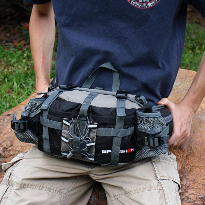 Olyyra Outdoor Hiking Hip Bag – 5L Waterproof Nylon Waist Pack with Dual Bottle Holders & 3 Carry Styles for Trail, Running & Travel