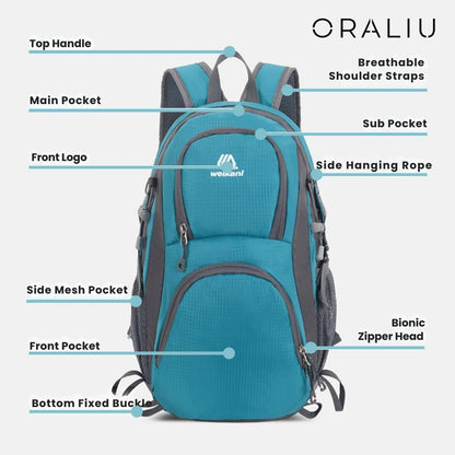Olyyra Ultralight Waterproof Daypack – Lightweight Foldable Nylon Hiking Backpack for Camping, Cycling & Travel