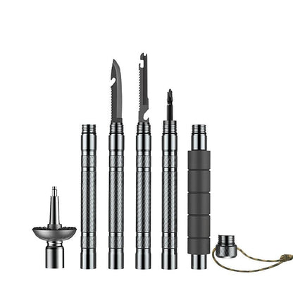 Olyyra Collapsible Trekking Pole Set – 100% Aircraft-Grade Aluminum, EVA Foam Grip, Built-In Compass & Emergency Whistle, Metal & Rubber Tips Included | All-Terrain Hiking, Backpacking & Wilderness Survival