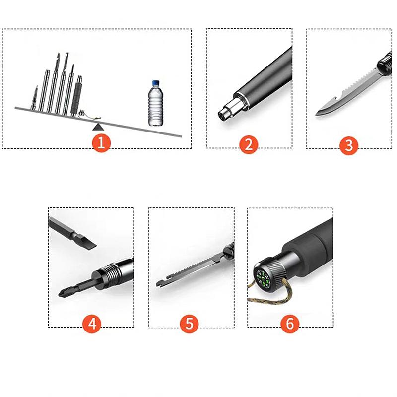 Olyyra Collapsible Trekking Pole Set – 100% Aircraft-Grade Aluminum, EVA Foam Grip, Built-In Compass & Emergency Whistle, Metal & Rubber Tips Included | All-Terrain Hiking, Backpacking & Wilderness Survival