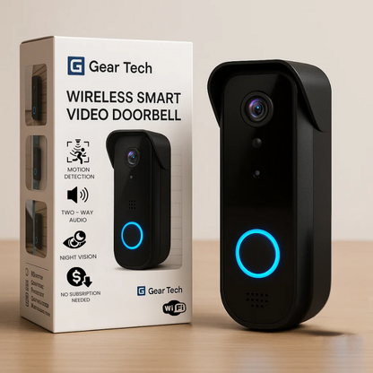 Olyyra Wireless Smart Video Doorbell – No Subscription, 1080P HD, 166° Wide Angle, 30-Day Battery, Two-Way Audio & Dual Band WiFi for Home Security