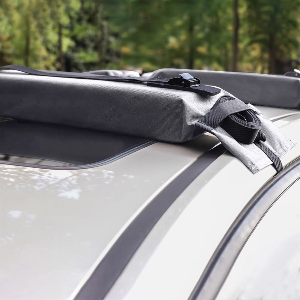 Olyyra Universal Soft Roof Rack Pads – High-Density Foam + Oxford Fabric, 2 Heavy-Duty Straps, Anti-Slip, Tool-Free Install | Kayak, Surfboard, Canoe & Luggage Car Transport
