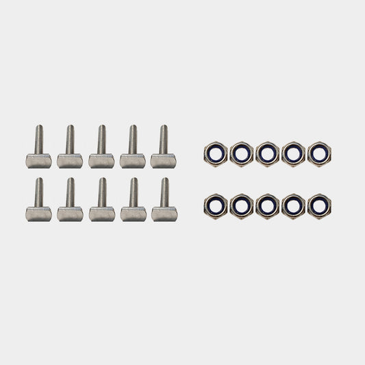 Olyyra M8 T-Slot Bolt Set – 10 Pieces, Strip-Resistant Secure Fit | Rooftop Tent & Roof Rack T-Track Mounting Hardware