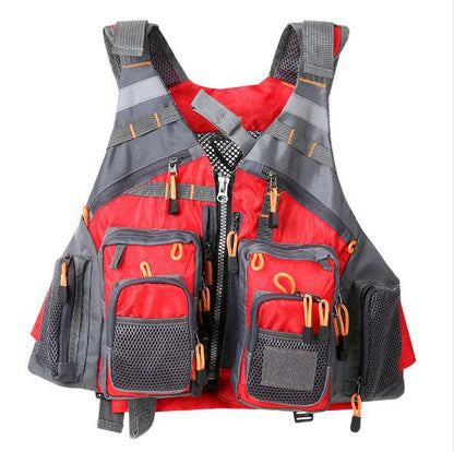 Olyyra Men's Breathable Fishing Vest – Ripstop Polyester, EPE Foam Buoyancy, 11 Pockets, Reflective Safety Strips | Fly Fishing, Kayak & Canoe Fishing