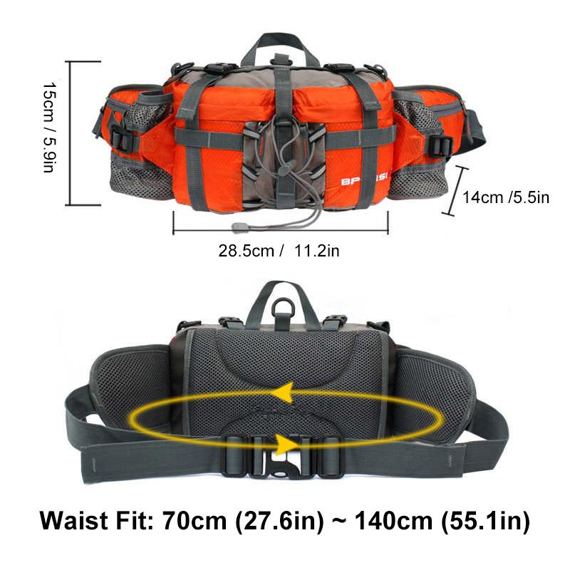 Olyyra Outdoor Hiking Hip Bag – 5L Waterproof Nylon Waist Pack with Dual Bottle Holders & 3 Carry Styles for Trail, Running & Travel