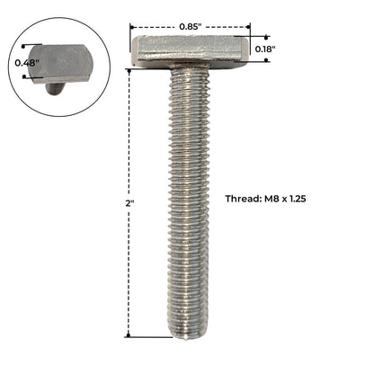 Olyyra M8 T-Slot Bolt Set – 10 Pieces, Strip-Resistant Secure Fit | Rooftop Tent & Roof Rack T-Track Mounting Hardware