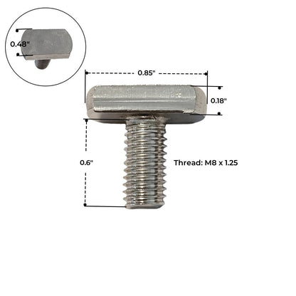 Olyyra M8 T-Slot Bolt Set – 10 Pieces, Strip-Resistant Secure Fit | Rooftop Tent & Roof Rack T-Track Mounting Hardware