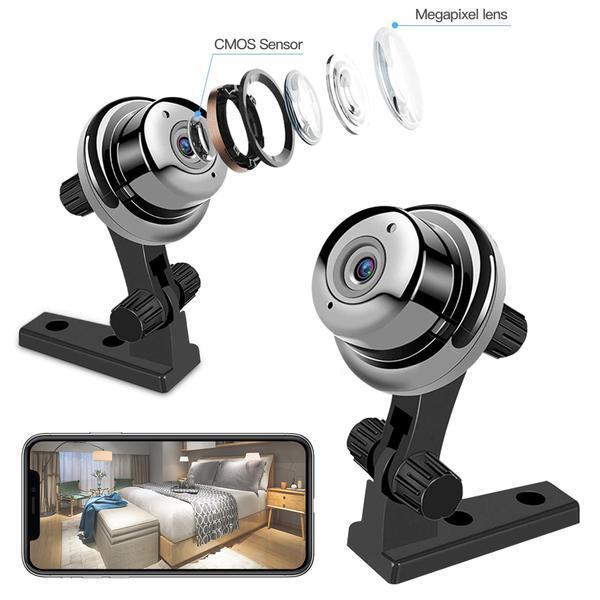 Olyyra Mini WiFi Home Security Camera – 1080P, 150° Wide Angle, IR Night Vision, Two-Way Audio, Motion Detection & 64GB Loop Recording for Baby, Pet & Remote Monitoring