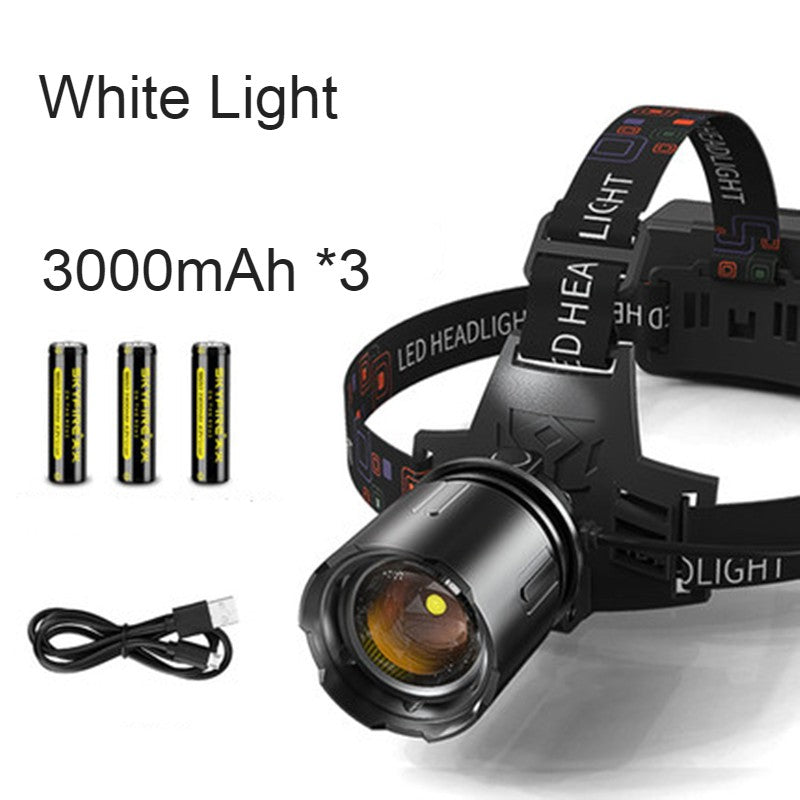 Olyyra Rechargeable LED Headlamp with Power Bank – Zoomable Beam, 3 Light Modes, 3×2400mAh, Waterproof, 8–16 Hour Runtime | Camping, Hiking, Hunting & Outdoors