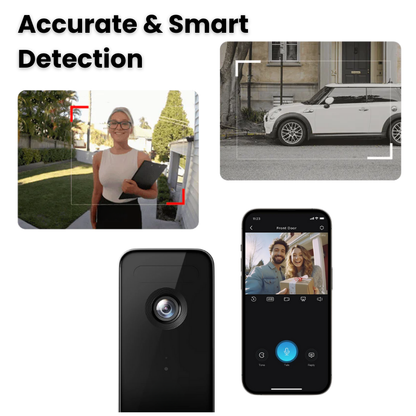 Olyyra Wireless Smart Video Doorbell – No Subscription, 1080P HD, 166° Wide Angle, 30-Day Battery, Two-Way Audio & Dual Band WiFi for Home Security