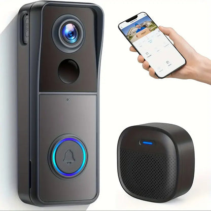 Olyyra Wireless WiFi Video Doorbell – 1080p HD, 166° Wide Angle, PIR Motion Detection, 4400mAh 3-Month Battery, Two-Way Audio, Tuya App | Wired-Free Smart Home Security
