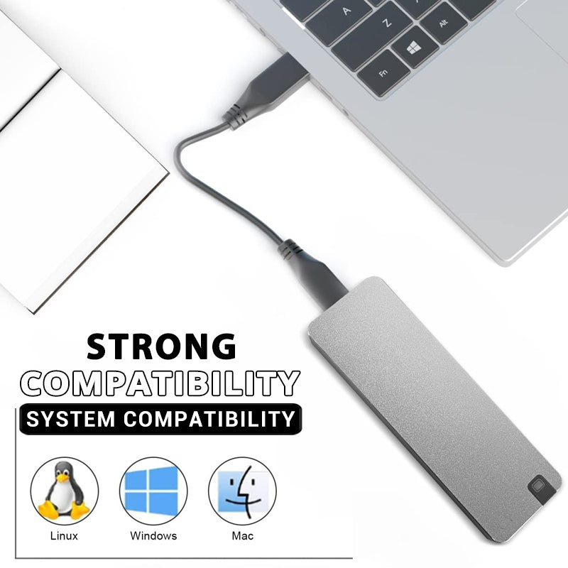 Olyyra Rugged Portable External SSD – USB 3.2 Gen 1, Shock-Resistant Aluminum Casing, Reinforced Internal Structure
