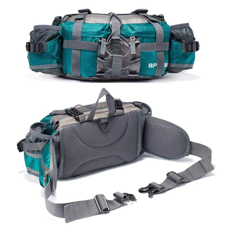 Olyyra Outdoor Hiking Hip Bag – 5L Waterproof Nylon Waist Pack with Dual Bottle Holders & 3 Carry Styles for Trail, Running & Travel