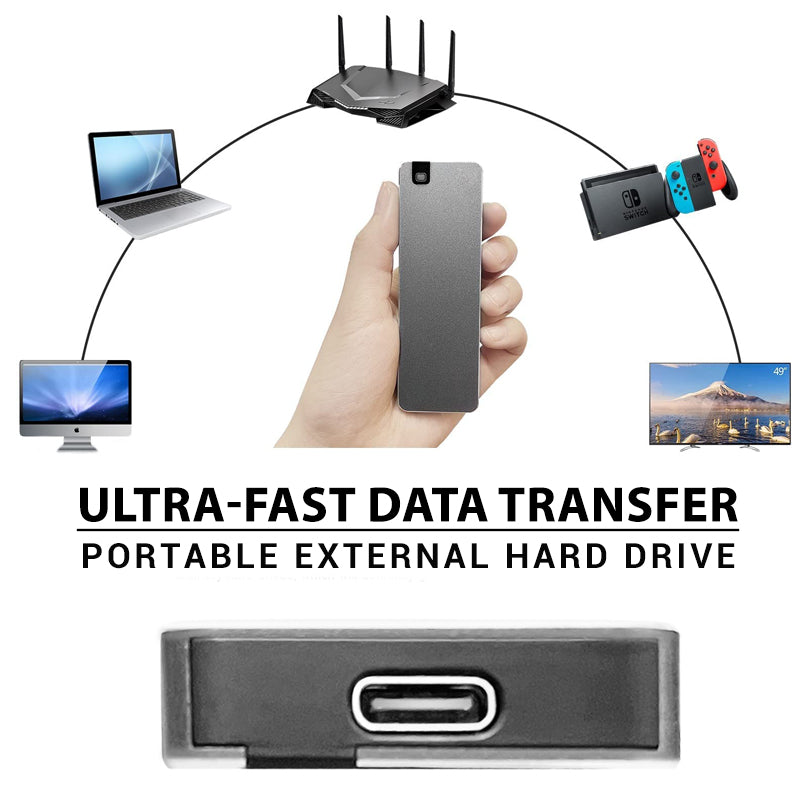 Olyyra Rugged Portable External SSD – USB 3.2 Gen 1, Shock-Resistant Aluminum Casing, Reinforced Internal Structure