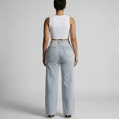 Butt Lifting Mid-Low Rise Straight-Leg Jeans