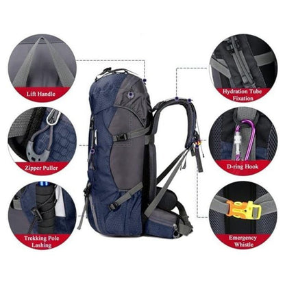 Olyyra | 60L Waterproof Hiking Backpack | Lightweight, Ergonomic Design & Smart Storage for Day Hikes and Expeditions