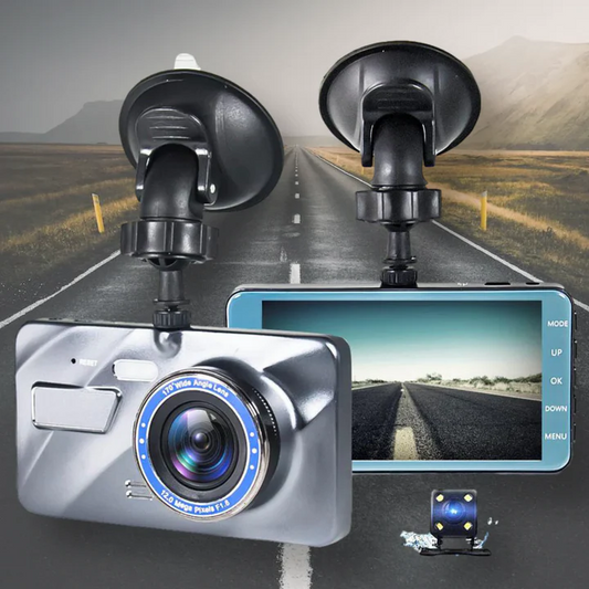Olyyra Front & Rear Dash Cam – 1080P HD, 170° Wide Angle, 4" IPS Screen, G-Sensor Crash Lock, Motion Detection & Loop Recording for Car Night Vision