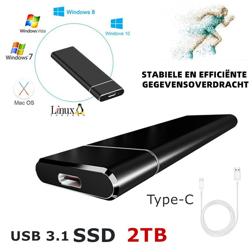 Olyyra Portable External SSD – Up to 520 MB/s Read/Write, Durable Aluminum Alloy, USB-C/USB 3.1, 1TB & 2TB | Windows, Android & Multi-Device Compatible