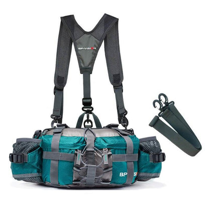 Olyyra Outdoor Hiking Hip Bag – 5L Waterproof Nylon Waist Pack with Dual Bottle Holders & 3 Carry Styles for Trail, Running & Travel