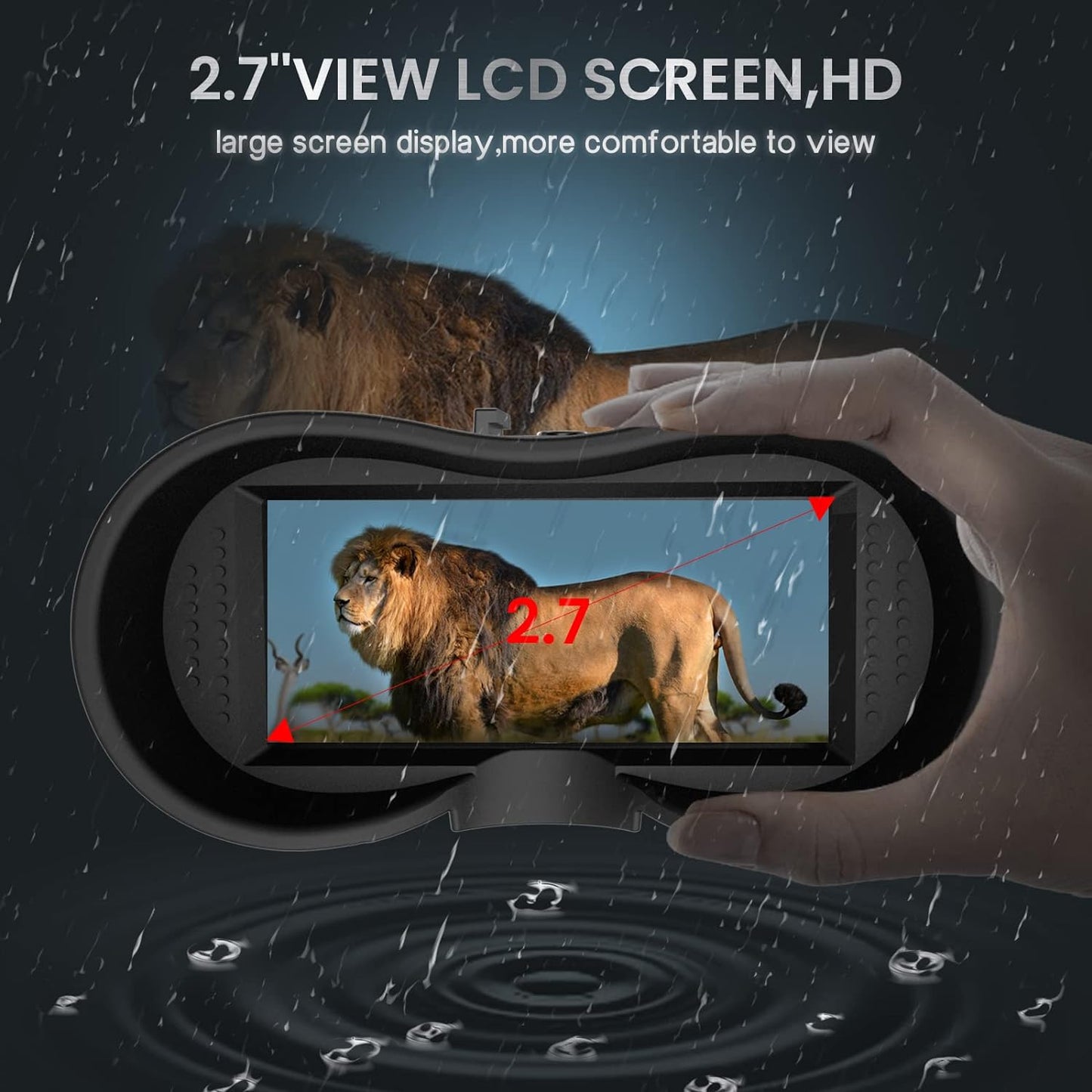 Olyyra 3D Night Vision Goggles Binoculars – 1.3MP Starlight Sensor, 400m Range, Dual 1.3" HD Screens, 8x Zoom, IP54 Waterproof, 3000mAh | Hunting, Wildlife & Night Adventure