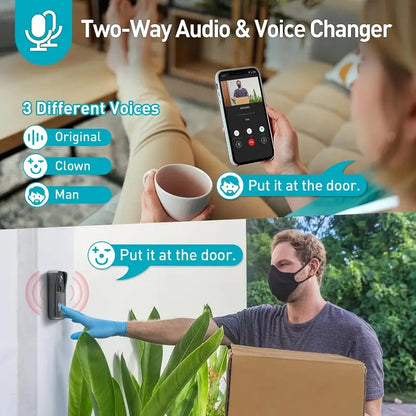 Olyyra Wireless WiFi Video Doorbell – 1080p HD, 166° Wide Angle, PIR Motion Detection, 4400mAh 3-Month Battery, Two-Way Audio, Tuya App | Wired-Free Smart Home Security