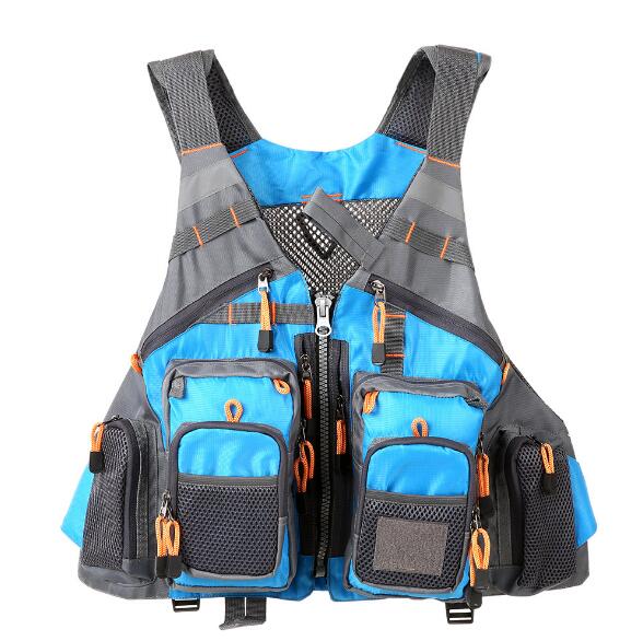 Olyyra Men's Breathable Fishing Vest – Ripstop Polyester, EPE Foam Buoyancy, 11 Pockets, Reflective Safety Strips | Fly Fishing, Kayak & Canoe Fishing