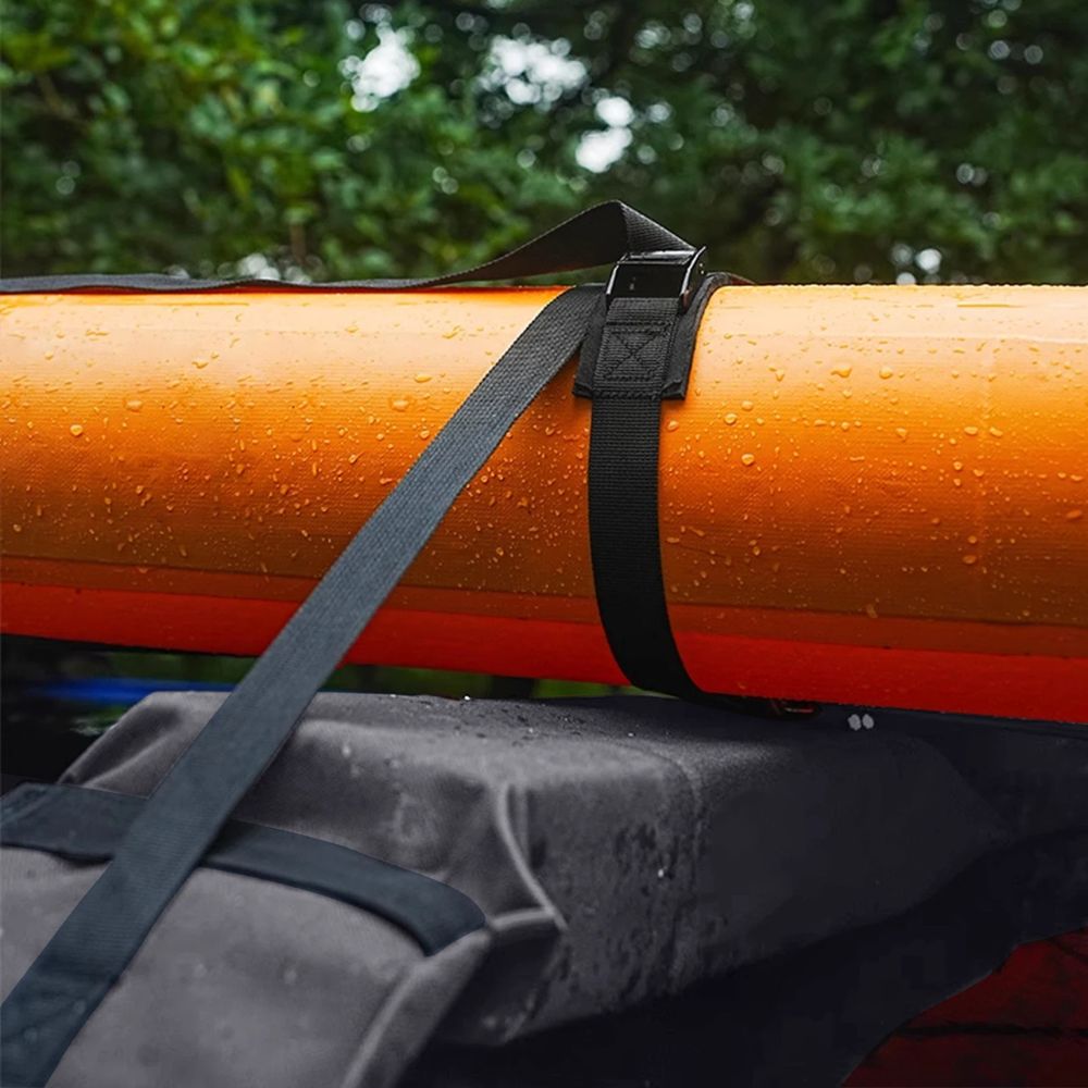 Olyyra Universal Soft Roof Rack Pads – High-Density Foam + Oxford Fabric, 2 Heavy-Duty Straps, Anti-Slip, Tool-Free Install | Kayak, Surfboard, Canoe & Luggage Car Transport