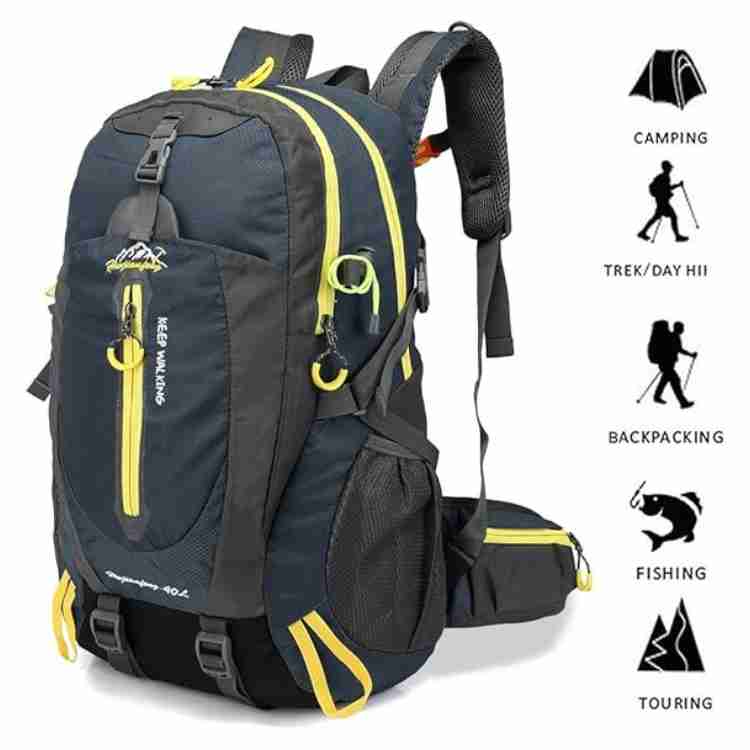 Olyyra 40L Waterproof Hiking Backpack – Rugged Weatherproof Construction, Padded Back Panel, Adjustable Shoulder Straps | Weekend Hiking, Trekking & Camping Expeditions