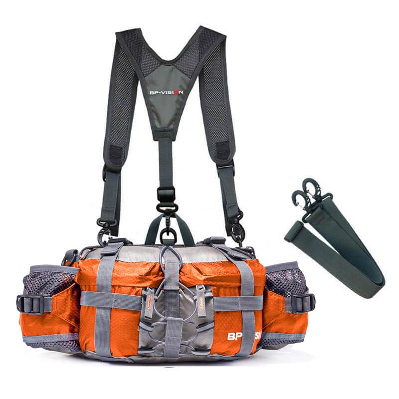 Olyyra Outdoor Hiking Hip Bag – 5L Waterproof Nylon Waist Pack with Dual Bottle Holders & 3 Carry Styles for Trail, Running & Travel