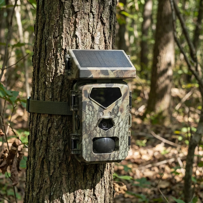 Olyyra Solar Trail Camera – 20MP 1080P, 0.3s Trigger Speed, 850nm Night Vision to 65 ft, IP65 Waterproof for Wildlife Monitoring, Farm & Property Security