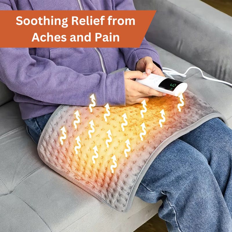 Olyyra Infrared Electric Heating Pad – 9 Adjustable Heat Settings (28–51°C), Moist & Dry Therapy, 0.5–2H Timer, Soft Micro-Plush | Back, Knee, Shoulder & Period Pain Relief