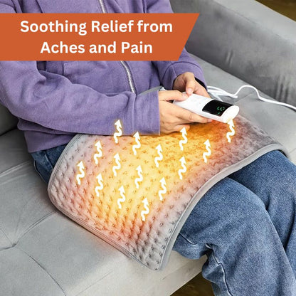 Olyyra Infrared Electric Heating Pad – 9 Adjustable Heat Settings (28–51°C), Moist & Dry Therapy, 0.5–2H Timer, Soft Micro-Plush | Back, Knee, Shoulder & Period Pain Relief