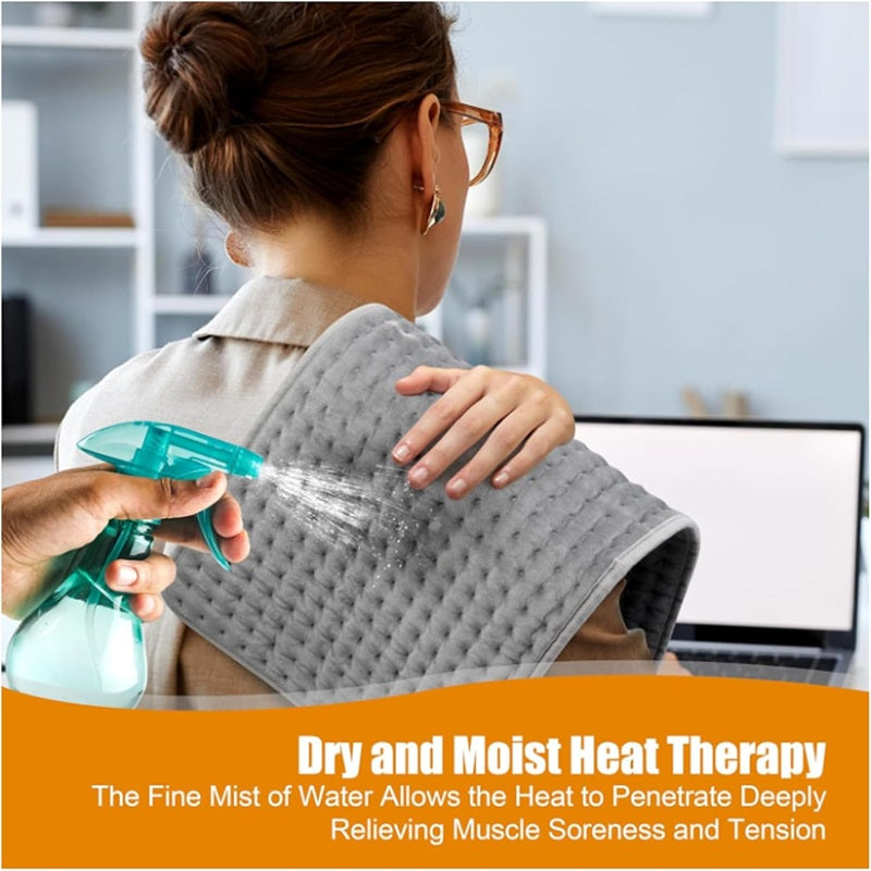 Olyyra Infrared Electric Heating Pad – 9 Adjustable Heat Settings (28–51°C), Moist & Dry Therapy, 0.5–2H Timer, Soft Micro-Plush | Back, Knee, Shoulder & Period Pain Relief