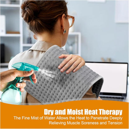 Olyyra Infrared Electric Heating Pad – 9 Adjustable Heat Settings (28–51°C), Moist & Dry Therapy, 0.5–2H Timer, Soft Micro-Plush | Back, Knee, Shoulder & Period Pain Relief