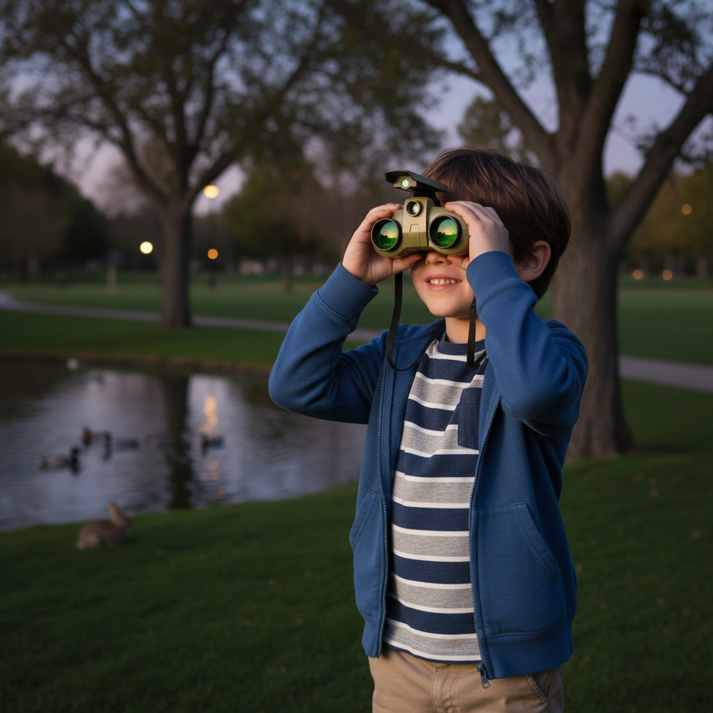 Olyyra Kids Night Vision Goggles & Binoculars – 4x Magnification, 8m Night Vision Range, Shock-Resistant, Adjustable Eyepieces & Neck Strap | Camping, Hiking & Outdoor Adventure Toy