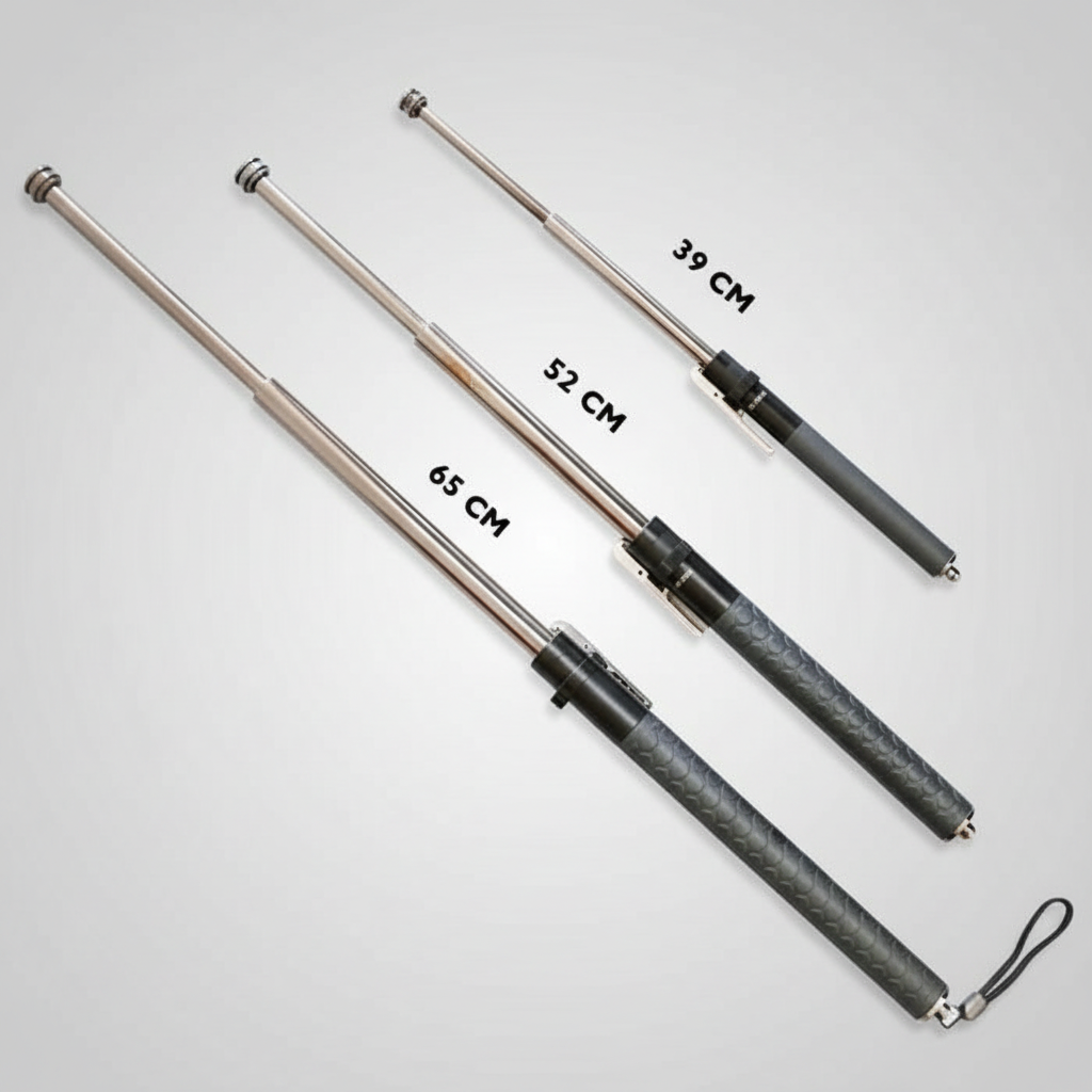 Olyyra Auto-Deploy Hiking Walking Stick – Lightweight Alloy Trekking Pole with Anti-Slip Grip for Trail, Camping & Outdoor Safety