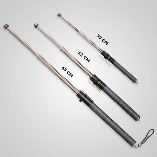 Olyyra Auto-Deploy Hiking Walking Stick – Lightweight Alloy Trekking Pole with Anti-Slip Grip for Trail, Camping & Outdoor Safety