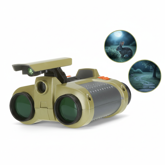 Olyyra Kids Night Vision Goggles & Binoculars – 4x Magnification, 8m Night Vision Range, Shock-Resistant, Adjustable Eyepieces & Neck Strap | Camping, Hiking & Outdoor Adventure Toy