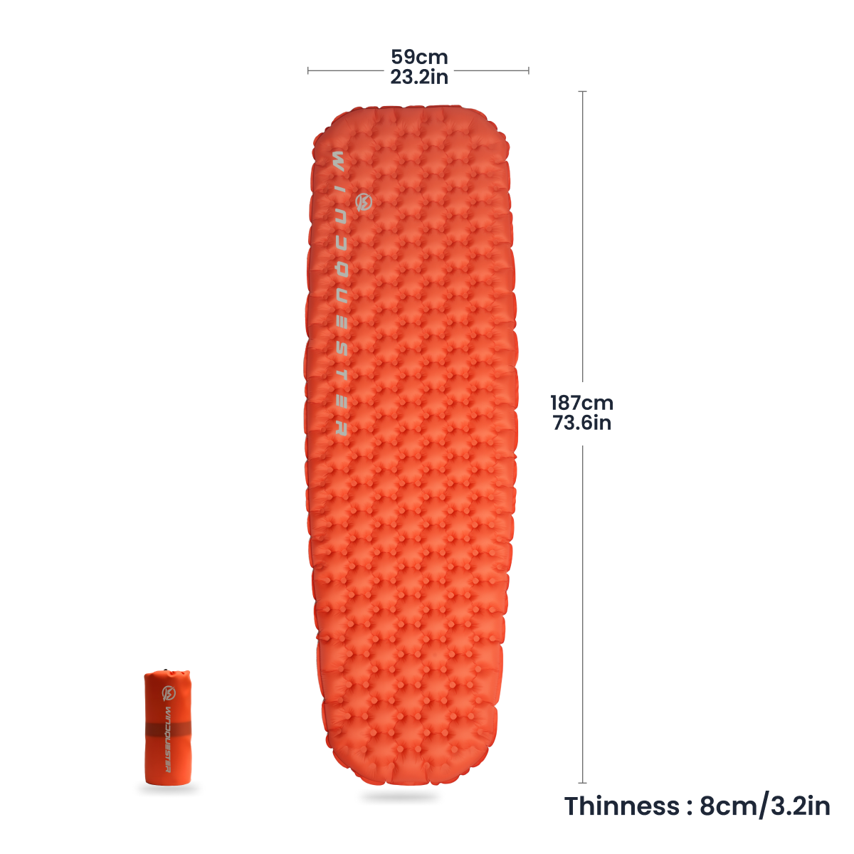 Olyyra 4-Season Inflatable Sleeping Pad – ASTM R-Value 7.5, Honeycomb Baffle Structure, 20D–40D Nylon + TPU Film