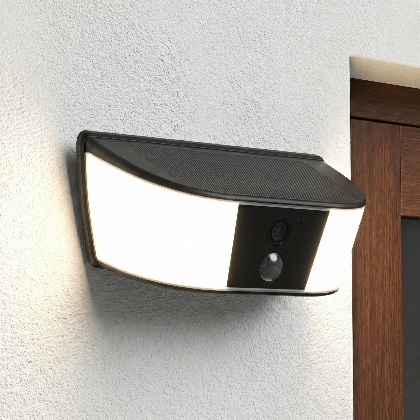 Olyyra 2K Solar Wireless Floodlight Security Camera – PIR Human Detection, Color Night Vision, Two-Way Audio, IP66 Weatherproof & 128GB Storage